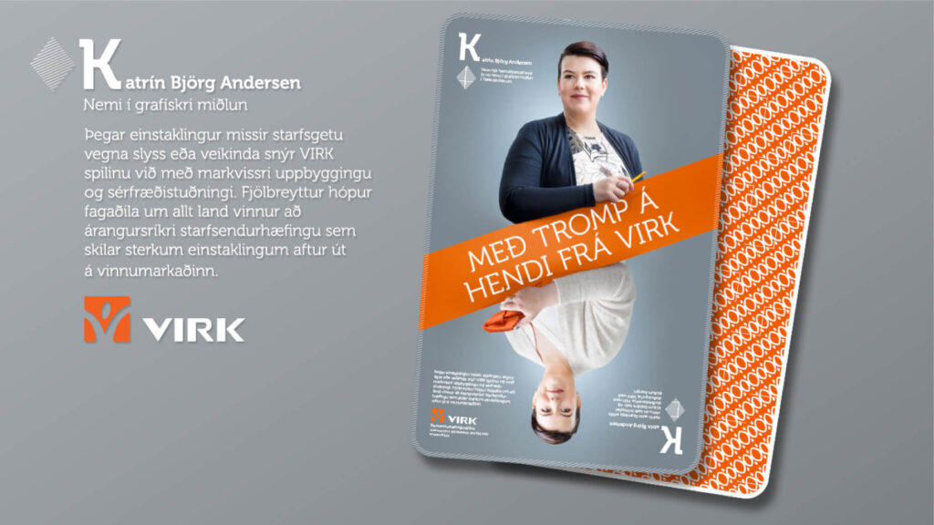 Kona á spili og texti með.