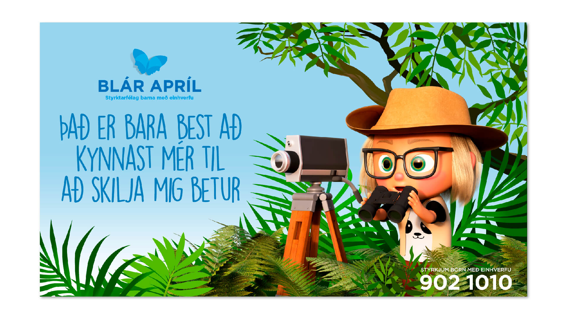 Blár apríl - stelpa í skógi