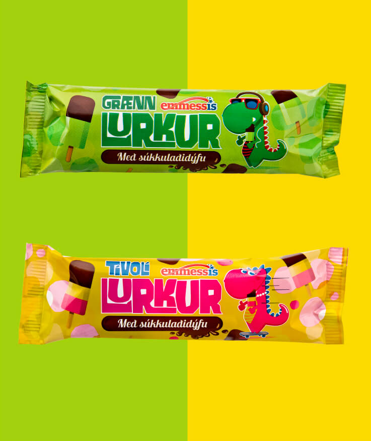 Grænn og gulur lurkur.