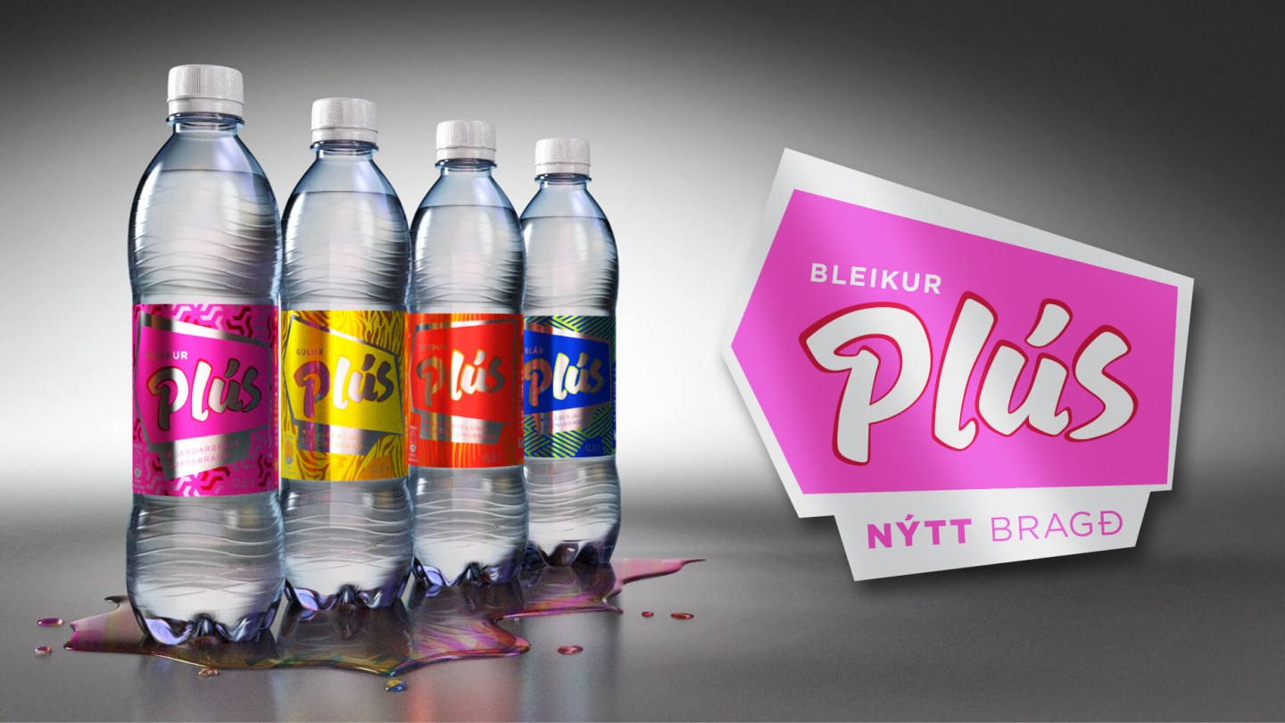 4 blautar flöskur